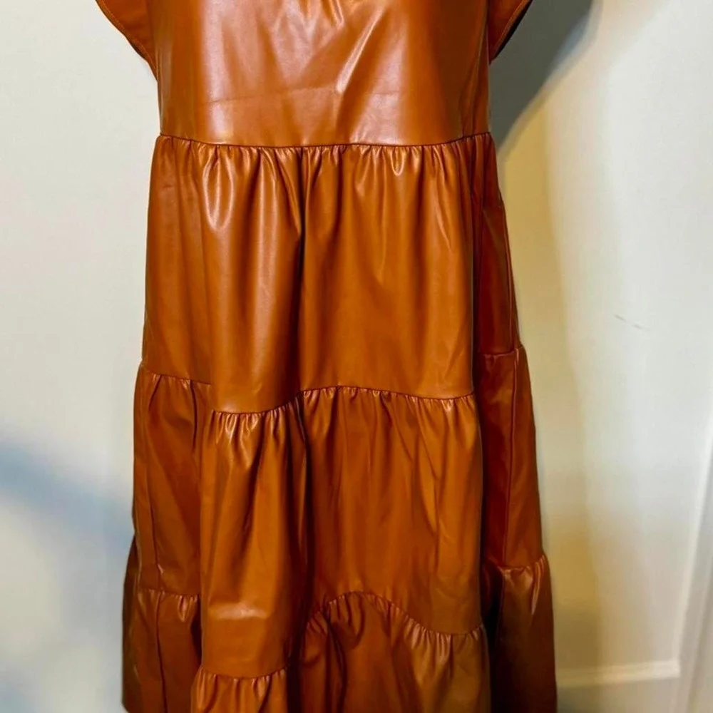 NWT Alden Adair Faux Leather Midi Dress / NEVER WORN /‎ Size XS
